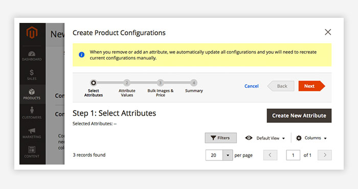 create product config