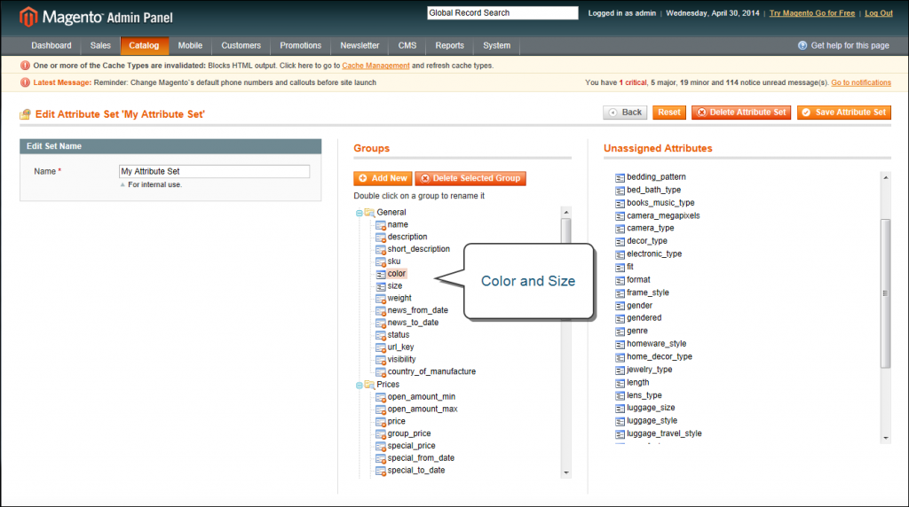 Config Product Assign Attributes to Groups