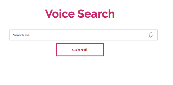 voice search box on websites