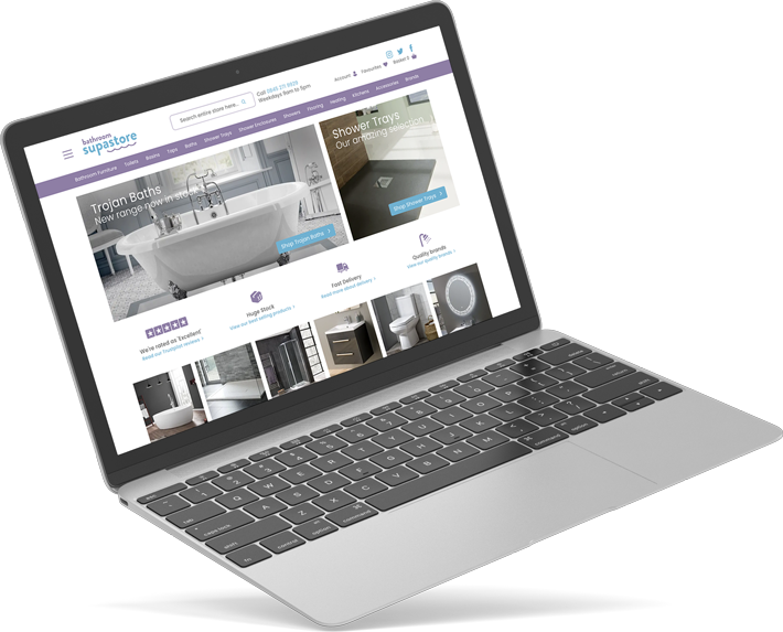 Bathroom Supastore Website on Macbook