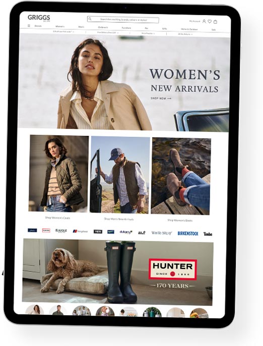 iPad showing a Magento eCommerce build by Big Eye Deers